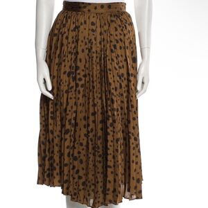 LPA Brown and Black Polka Dot Midi Skirt